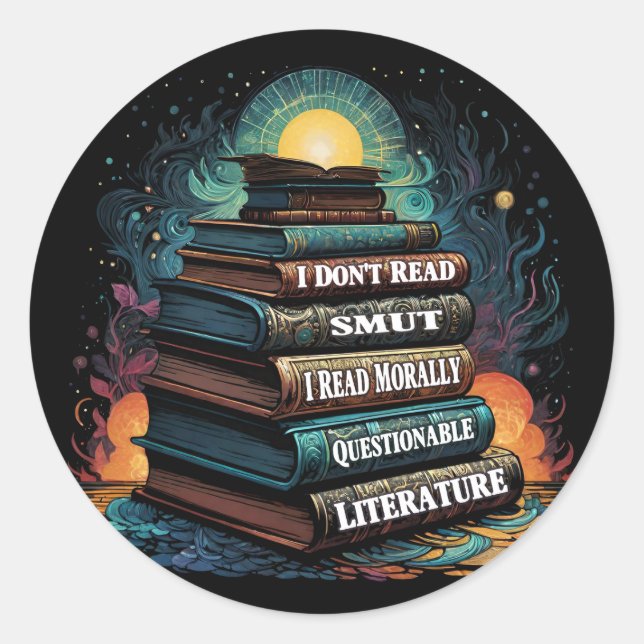 Sticker Rond Choix de livres Humour (Devant)