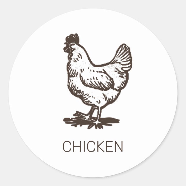 Sticker Rond Choix de repas de mariage personnalisé pour poulet (Devant)