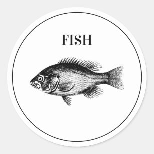 Sticker Rond Choix de repas Mariage de poisson rustique
