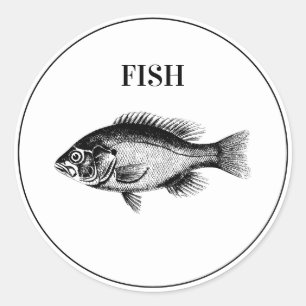 Sticker Rond Choix de repas Mariage de poisson rustique