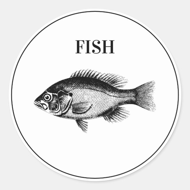Sticker Rond Choix de repas Mariage de poisson rustique (Devant)