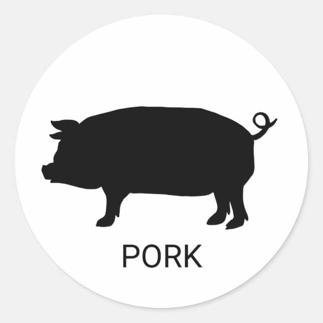 Sticker Rond Choix de repas Mariage de porc (Devant)
