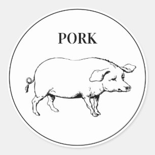 Sticker Rond Choix de repas Mariage de porc rustique
