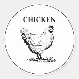 Sticker Rond Choix de repas Mariage de poulet rustique