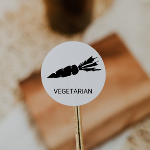 Sticker Rond Choix de repas Mariage végétarien