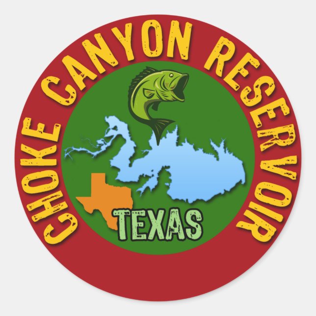 Sticker Rond Choke Canyon Réservoir, Texas (Devant)