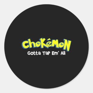 Sticker Rond Chokemon Attrapez Les Tous - Jiu Jitsu Mma Bjj Kic