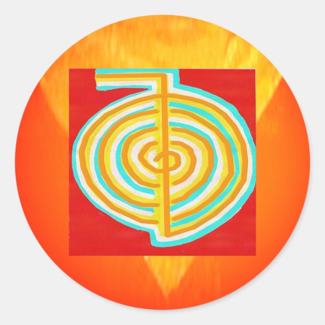 Sticker Rond CHOKURAY : CHO KU RAY Reiki Symbole de guérison (Devant)