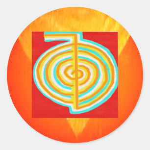 Sticker Rond CHOKURAY : CHO KU RAY Reiki Symbole de guérison