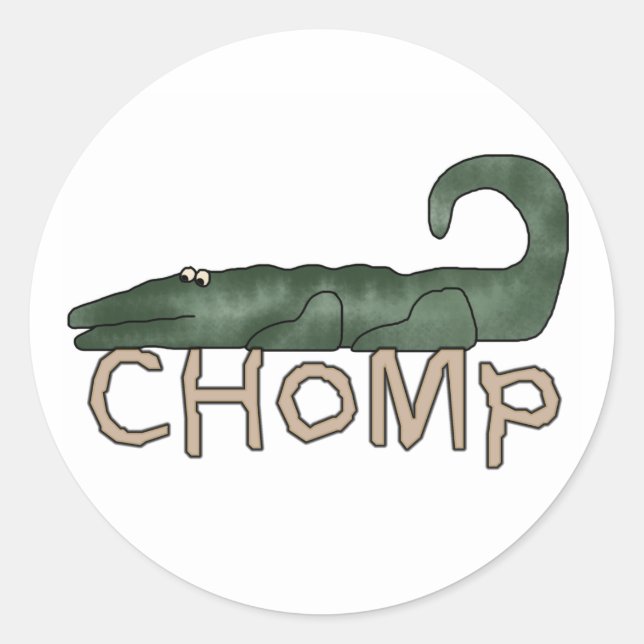 Sticker Rond Chomp Alligator T-shirts et cadeaux (Devant)