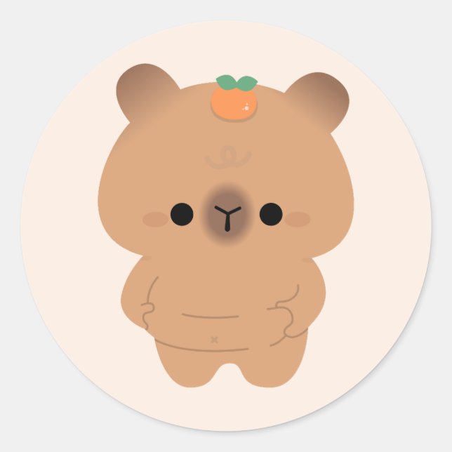 Sticker Rond Chonky Capybara (Devant)