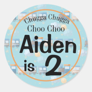 Sticker Rond Choo choo anniversaire garçon fête