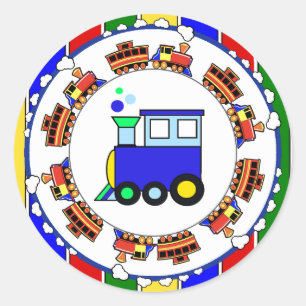Sticker Rond Choo Choo Train Premier Baby shower Anniversaire