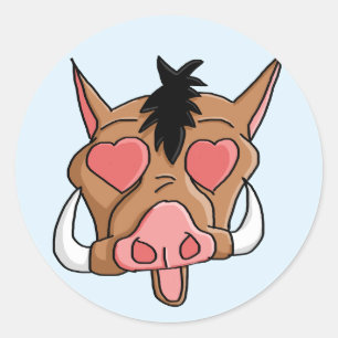 Sticker Rond Chop de porc de Lovestruck Emoji