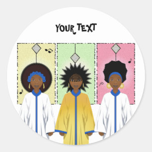 Sticker Rond Chorale de Noël afro-américaine
