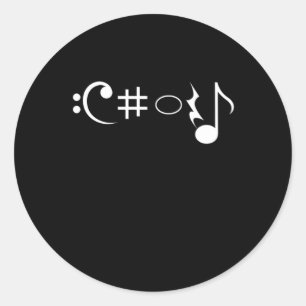 Sticker Rond Chorale Notes musicales Chanteur Chanter Musicien