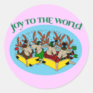 Sticker Rond Chorale Reindeer - Joy to the World