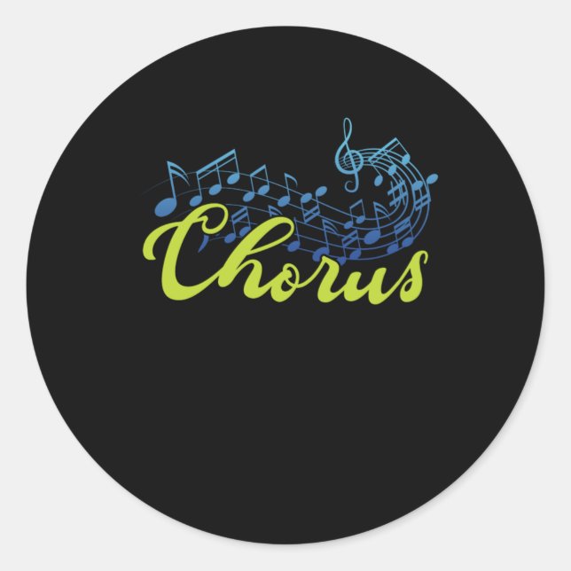Sticker Rond Chorus Choir Notes Conductor Choral Music Cadeau (Devant)