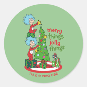 Sticker Rond Chose Une Chose Deux Merry Things Jolly Things