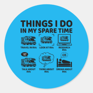 Sticker Rond Choses à Faire Pendant Son Temps Libre Amateur De