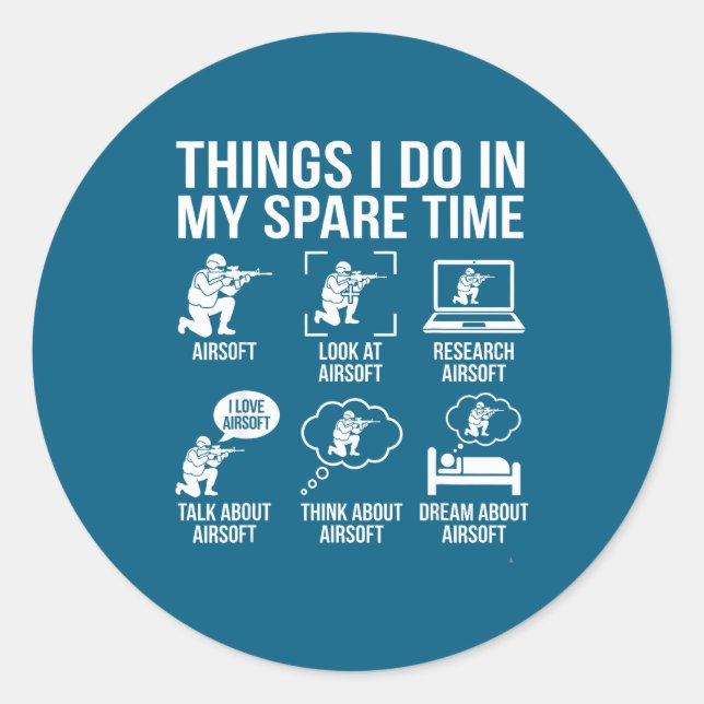 Sticker Rond Choses Airsoft Temps Libre (Devant)