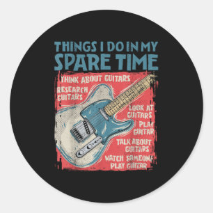 Sticker Rond Choses de guitare que je fais dans mon temps libre