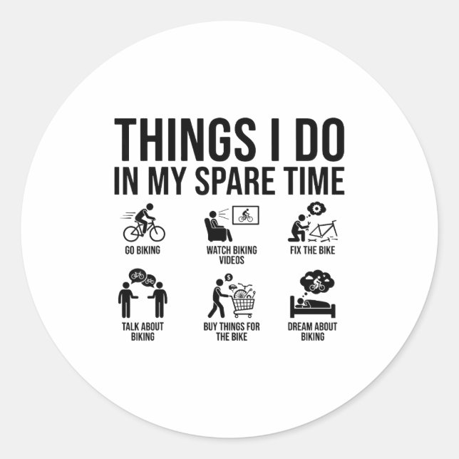 Sticker Rond Choses que je fais dans mon temps libre Amateur de (Devant)