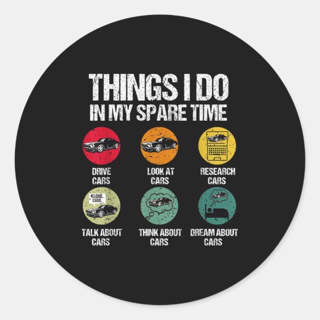 Sticker Rond Choses que je fais pendant mon temps libre Drôle d (Devant)