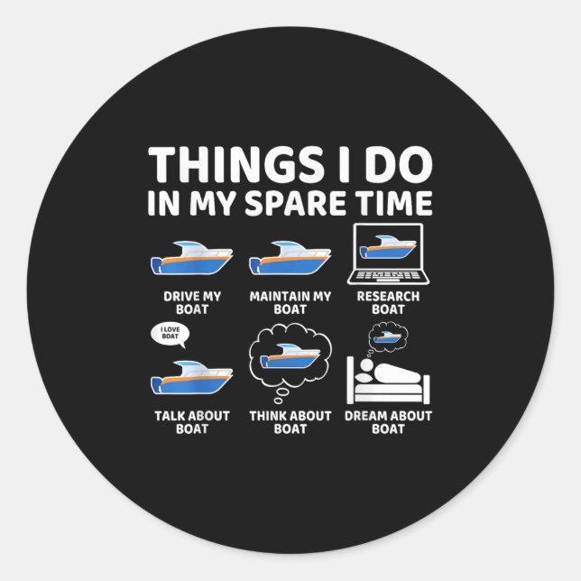 Sticker Rond Choses que je fais pendant mon temps libre Drôle d (Devant)