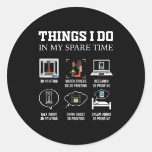 Sticker Rond Choses que je fais pendant mon temps libre Impress