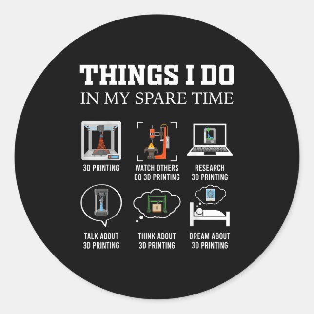 Sticker Rond Choses que je fais pendant mon temps libre Impress (Devant)