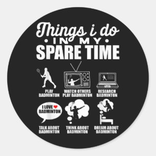 Sticker Rond Choses que je fais pendant mon temps libre joueur
