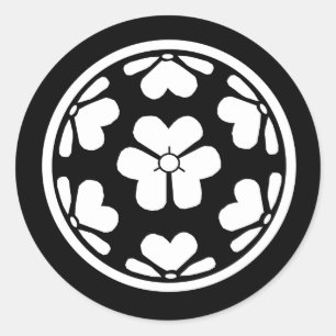 Sticker Rond Chosokabe Mon Japonais Samurai Clan