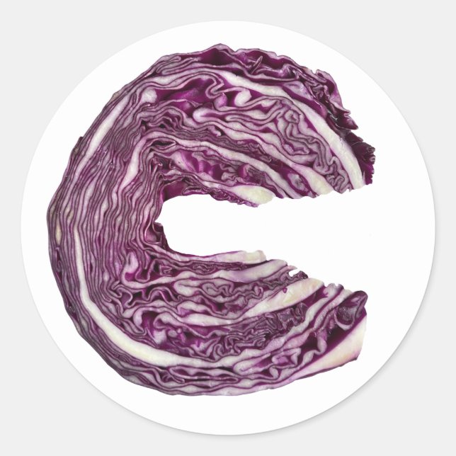 Sticker Rond Chou rouge frais - choux violet légume (Devant)