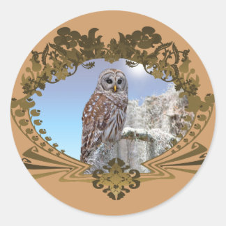 Sticker Rond Chouette
