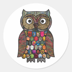 Sticker Rond Chouette à écaille