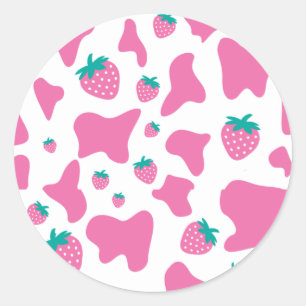 Sticker Rond Chouette aux fraises