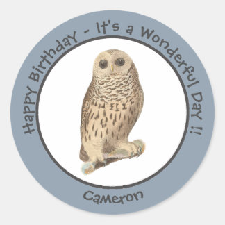 Sticker Rond Chouette barrée - Anniversaire ou autre événement
