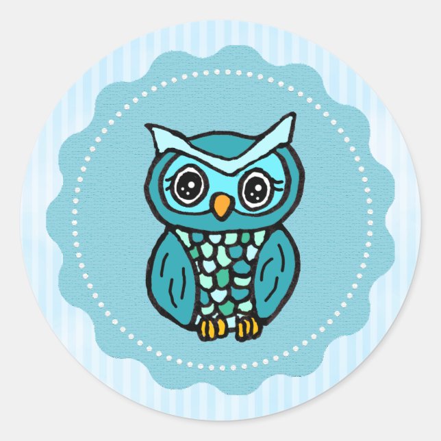 Sticker Rond Chouette blanche (Devant)