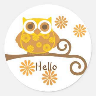 Sticker Rond Chouette d'automne