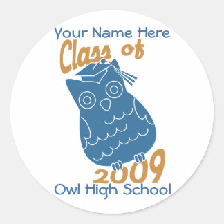 Sticker Rond Chouette de classe