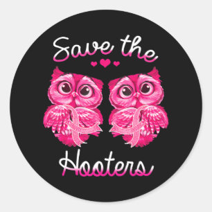 Sticker Rond Chouette de sensibilisation au cancer du sein Sauv