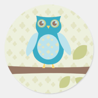 Sticker Rond Chouette douce simple