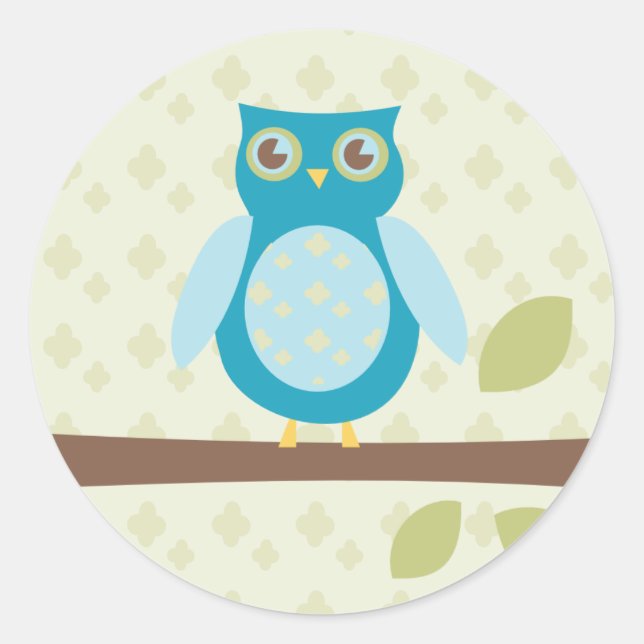 Sticker Rond Chouette douce simple (Devant)