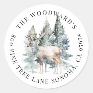Sticker Rond Chouette effraie rustique aquarelle de vacances