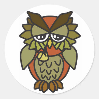 Sticker Rond Chouette fumante 2.0 Brown
