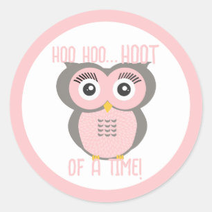 Sticker Rond Chouette géométrique stylisée pourpre