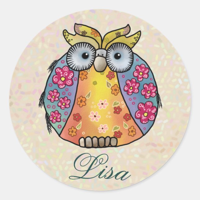 Sticker Rond Chouette modèle (Devant)