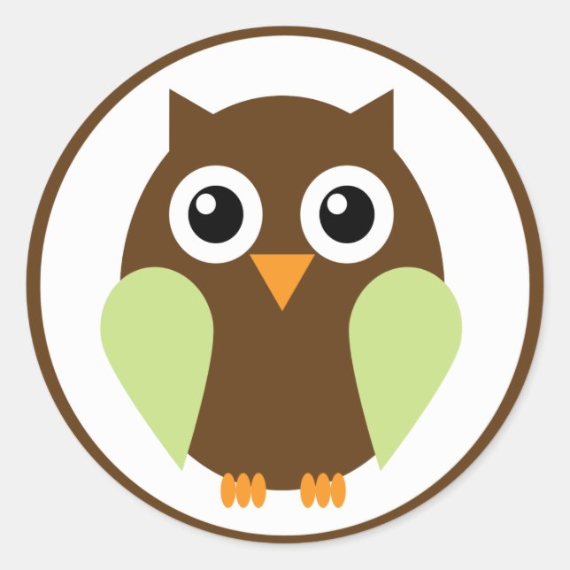 Sticker Rond Chouette verte (Devant)