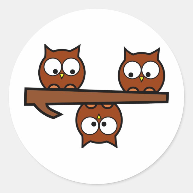 Sticker Rond Chouettes (Devant)